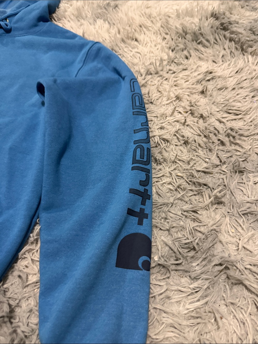Carhartt Mens Hoodie Small New Blue Pullover - Picture 3 of 5